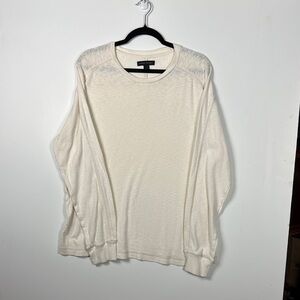 BANANA REPUBLIC Cream Long Sleeve 100% Cotton Top Sz XL NWOT